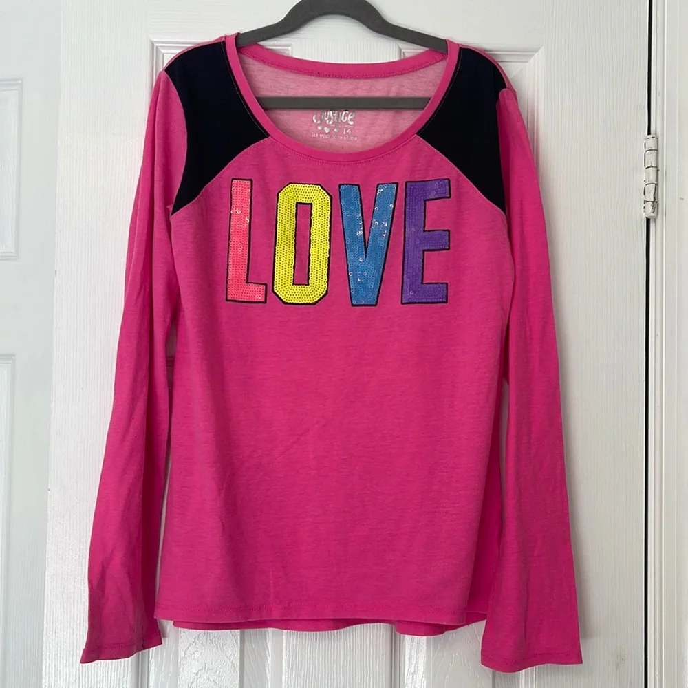 💜4/$10💜 Justice Love Graphic Shirt